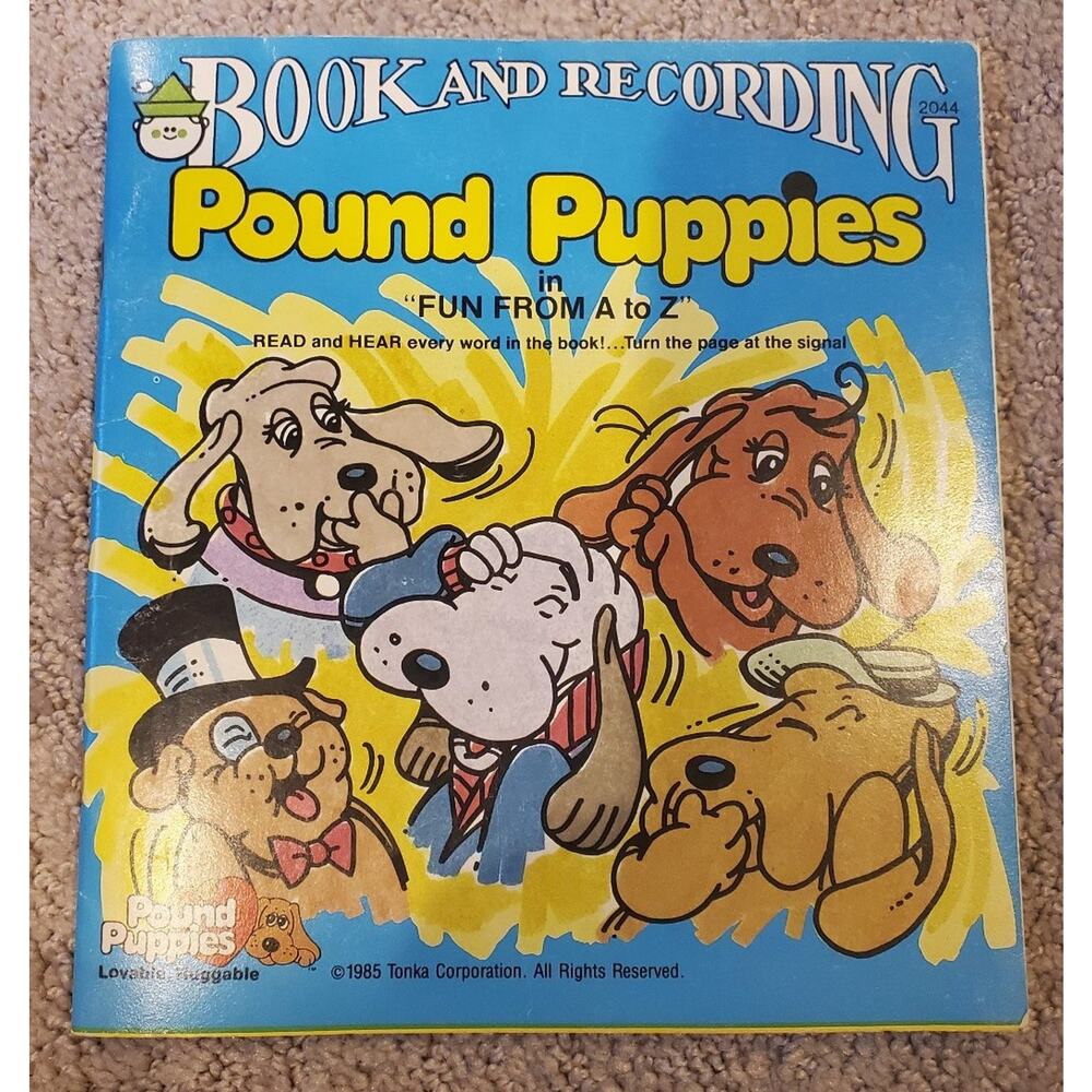 Vintage 1985 Tonka Corporation Pound Puppies in "Fun From A to Z" Book HTF